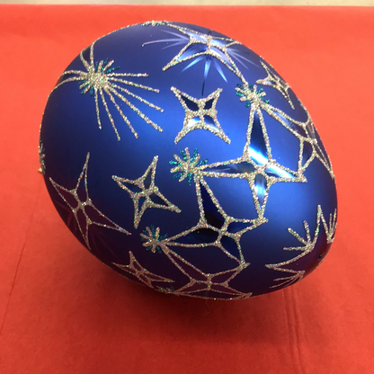 Thomas Glenn Royal Blue Star Egg Ornament