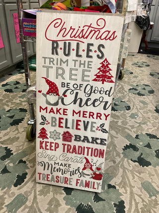 Wooden gnome Christmas sign