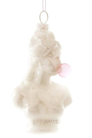 Aphrodite Bust with Bubble Gum Glass Ornament