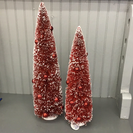 Frosted Red Bottle Brush Tree