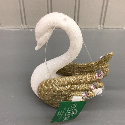 Kurt Adler Gold Wing Swan Ornament