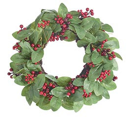 Burton + Burton Green Holly Berry Wreath 18'