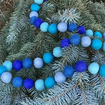 Felt Ball Garland - Blue