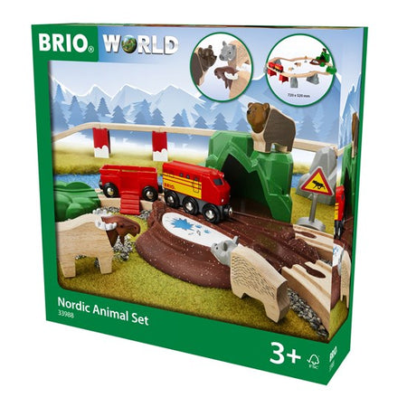 Wooden Nordic Animal Train Set