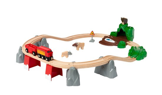 Wooden Nordic Animal Train Set
